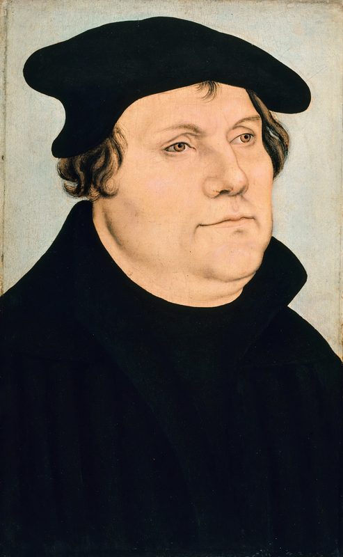 Portrait of Martin Luther, by Lucas Cranach the Elder and workshop, 1540.