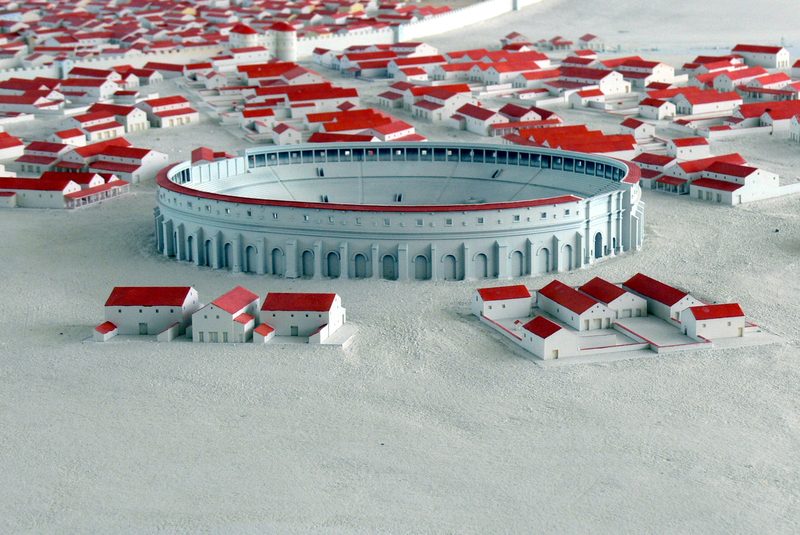 Model of the amphitheater II around 210 CE.