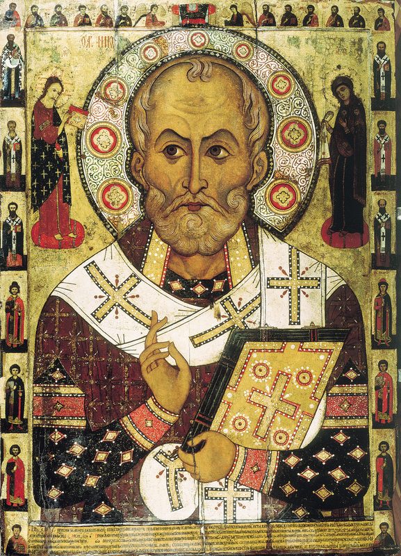 Russian icon of St Nicholas painted in 1294 for the Lipno Church in Novgorod