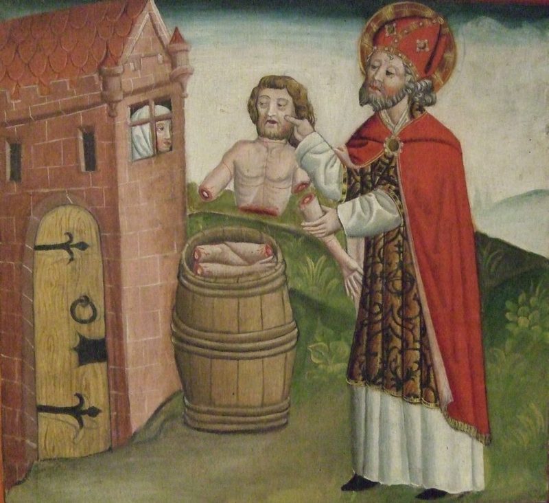 Resurrection of the slain scholars, altarpiece in the church of St. Mariae in Mühlhausen in Thuringia, around 1485