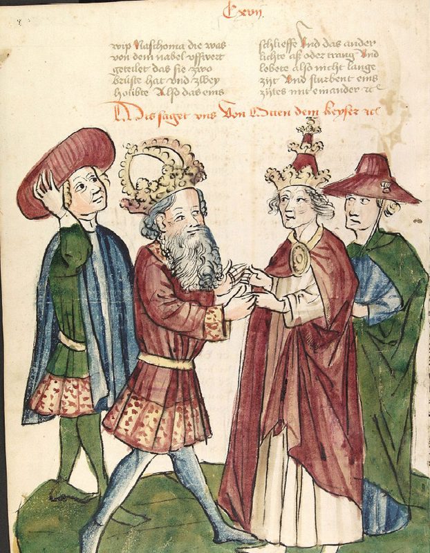 Meeting of Otto I and Pope John XII, after a drawing from around 1450.