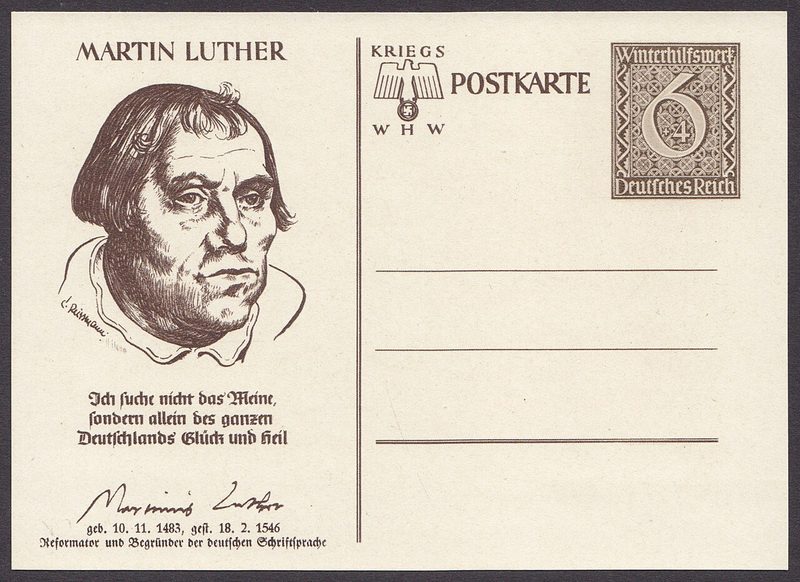 Third Reich postcard of Martin Luther.
