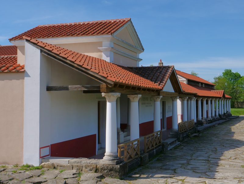 Intersection of Oststraße and Nordstraße at the Villa urbana, Carnuntum Archaeological Park.