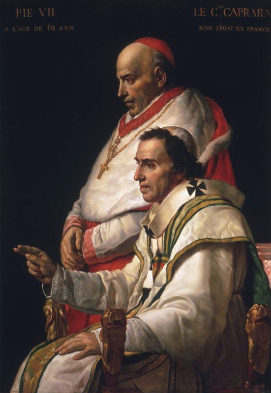 Portrait of Pope Pius VII and Cardinal Caprara, Jacques-Louis David, ca. 1805.
