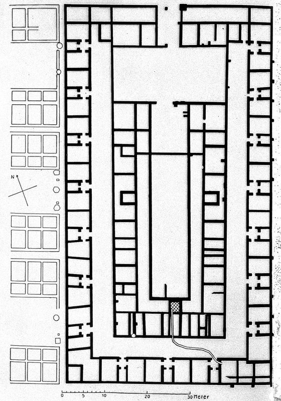 Plan of the valetudinarium found near Düsseldorf, Germany, late 1st century CE.