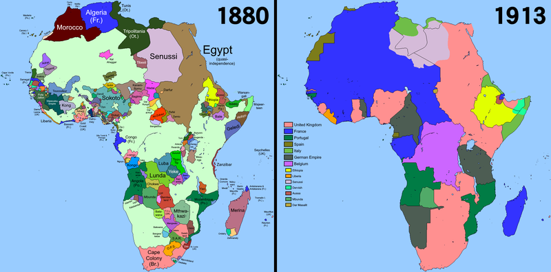 Africa before and after colonization.