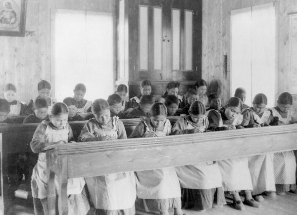 Study period at Roman Catholic Indian Residential School, Resolution, Northwest Territories, Canada, date unknown.