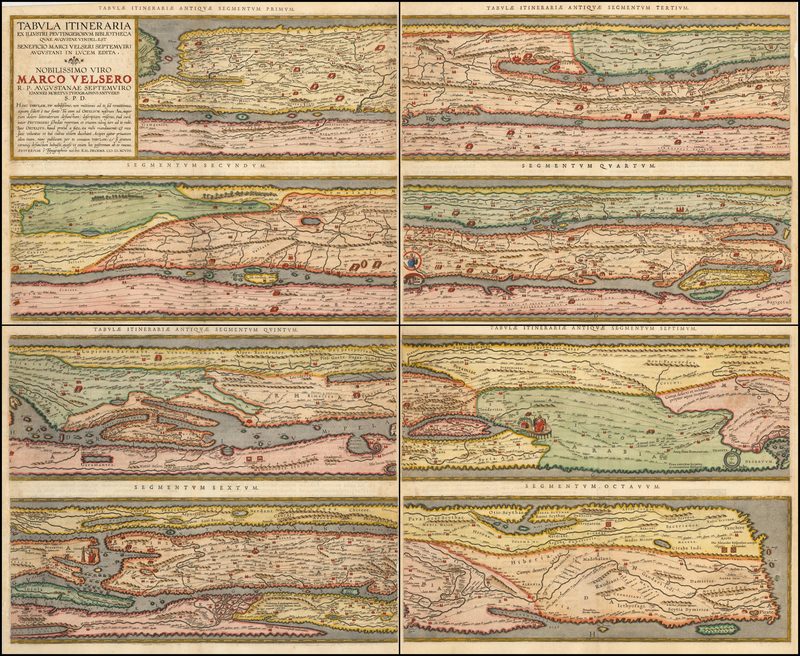 Cursus publicus shown in the Tabula Peutingeriana.
