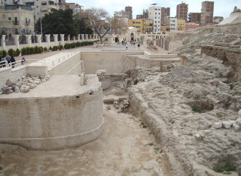 Remains of the ancient site of the Temple complex of Sarapis at Alexandria.