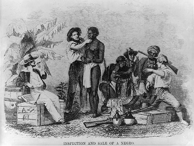 A slave being inspected.