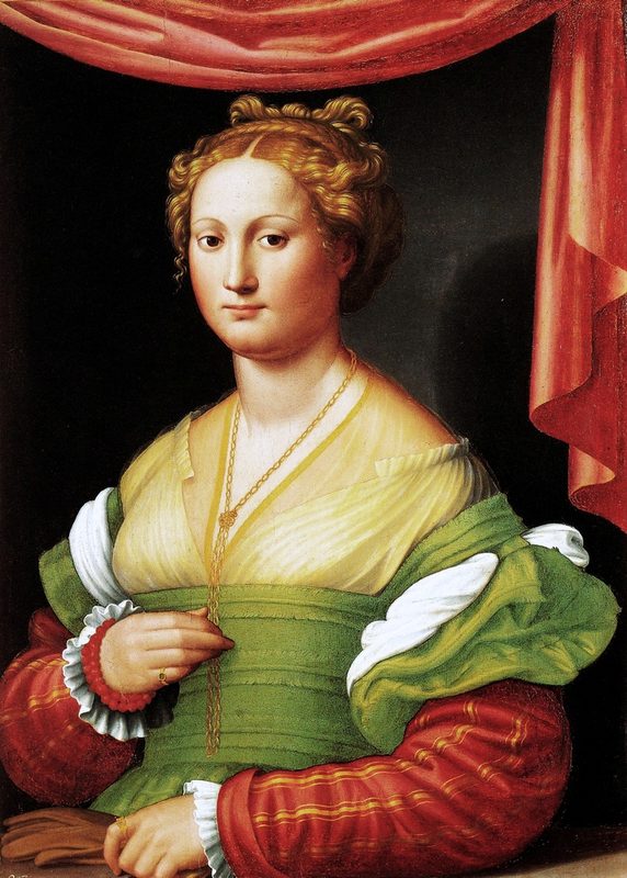 Portrait of Vannozza dei Cattanei, the mistress of Pope Alexander VI, by Innocenzo di Pietro Francucci da Imola, 1550, oil on canvas.