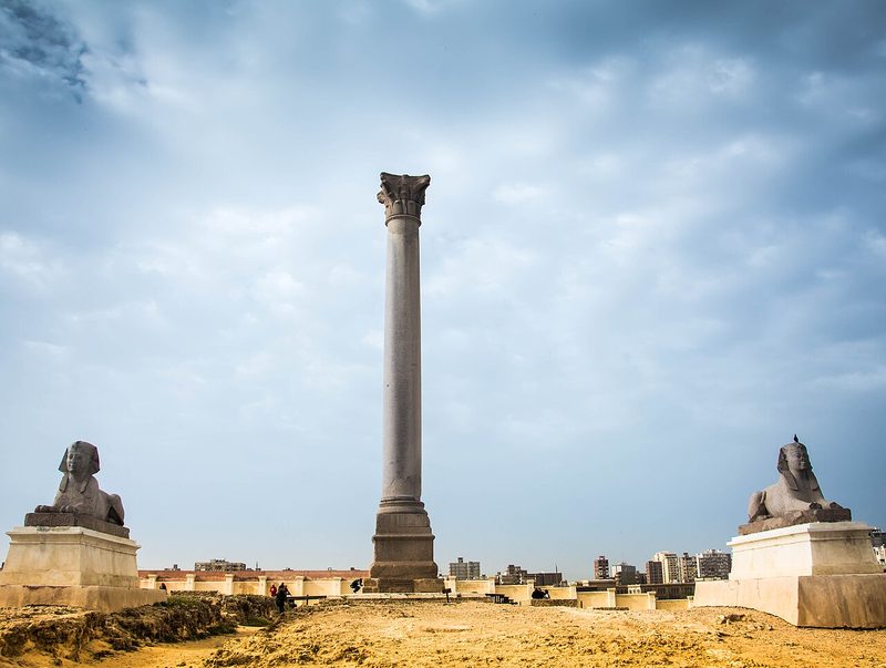 Victory Pillar, erected by emperor Diocletian in 297 CE, at the Serapeum.