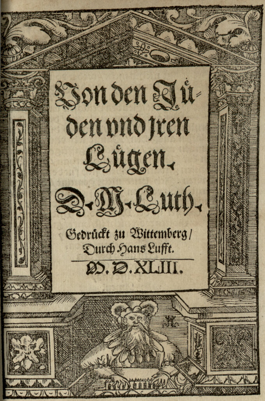 Title page of Martin Luther's On the Jews and Their Lies.