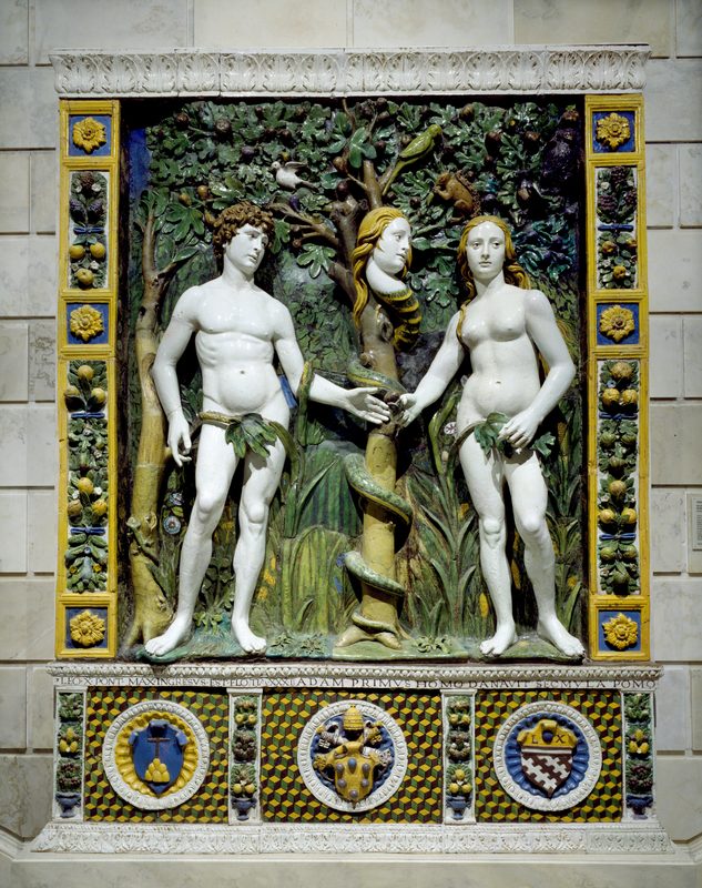 Adam and Eve, workshop of Giovanni della Robbia, 1515.