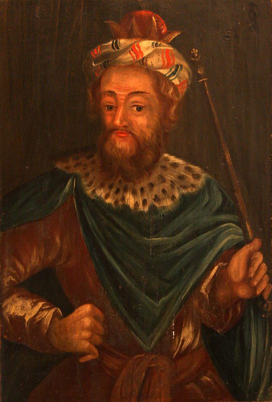 Josiah in a painting by unknown artist in the choir of St. Mary's Church, Åhus, 17th century.