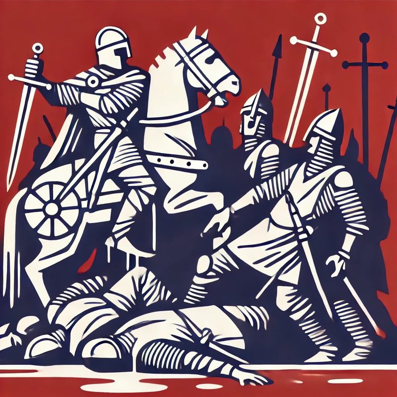Charlemagne slaughtering the Saxons, interpreted and generate by DALL•E.