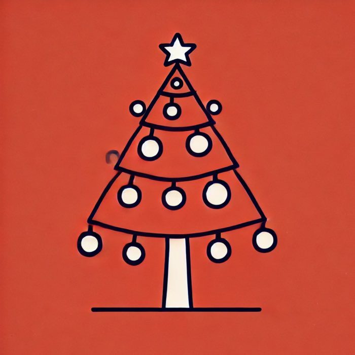 Traditional Christmas tree, interpreted and generate by DALL•E.