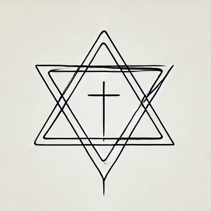 How much does Christianity differ from Judaism?, interpreted by DALL•E.