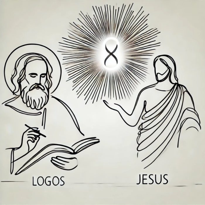 Philo of Alexandria's logos concept and its potential influence on the development of the Jesus narrative, interpreted by DALL•E.