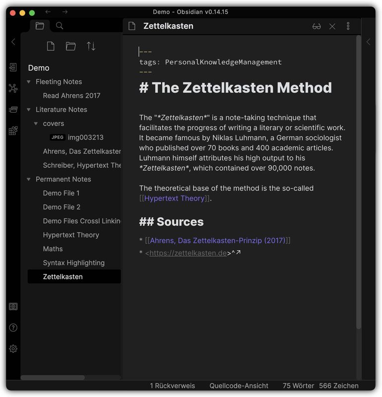 Permanent note on the Zettelkasten method (in preview mode).