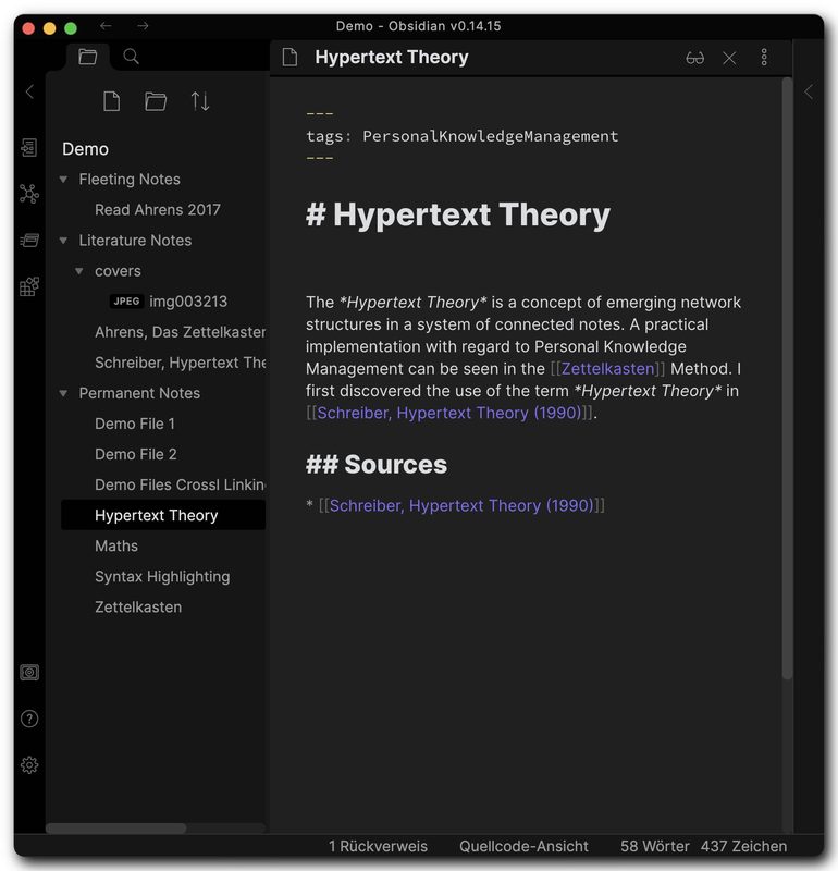 Permanent note on the Hypertext theory (in preview mode).