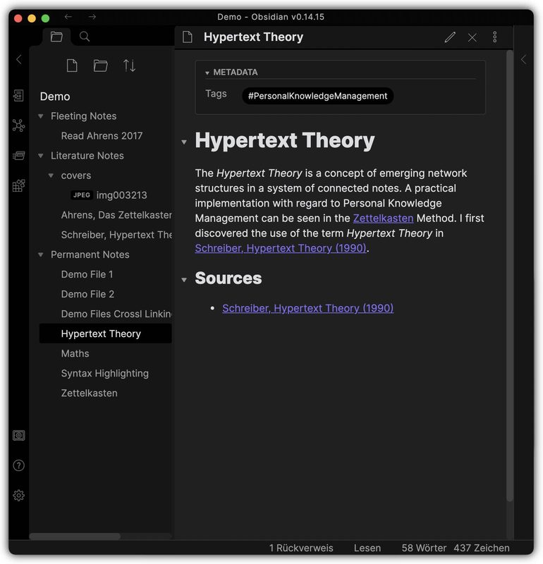 Permanent note on the Hypertext theory (in edit mode).