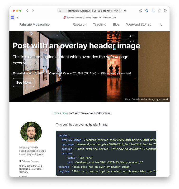 Example post with an overlayed header image