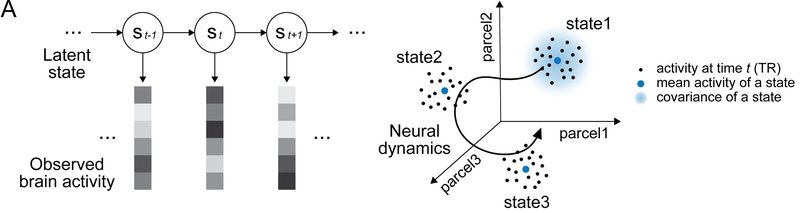 Latent state space of large-scale neural dynamics.