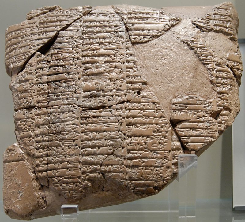 Treaty of alliance concluded between Naram-Sin of Akkad and Khita (?), a prince of Awan; Elamite language written in Akkadian script. Clay, ca. 2250 BCE. From Susa, Iran.