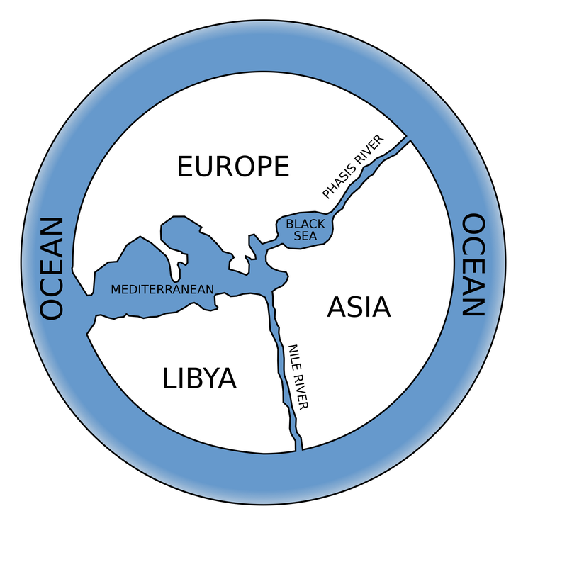 Possible rendering of Anaximander's world map.