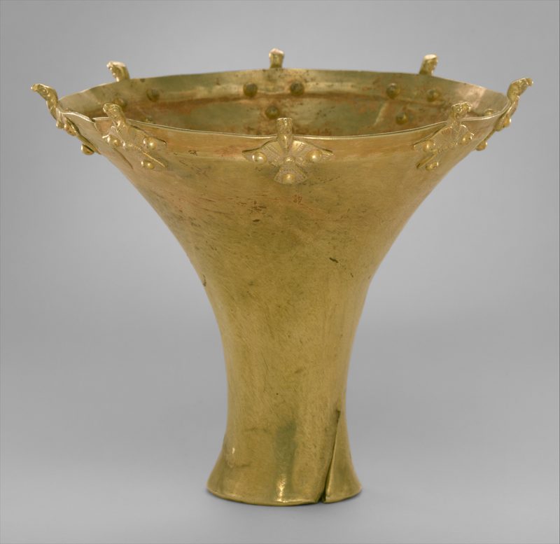 Beaker with birds on the rim; late 3rd–early 2nd millennium BCE, electrum.