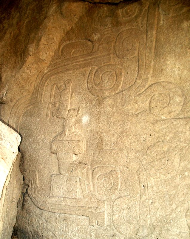 Olmec-style bas relief 'El Rey' from Chalcatzingo.