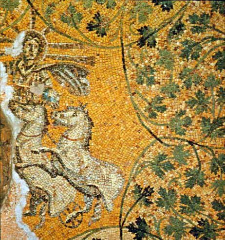 Mosaic of Sol in Mausoleum M in the Vatican Necropolis.