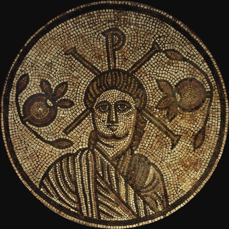 Depiction of Christ from Hinton St Mary, 4th century, British Museum.