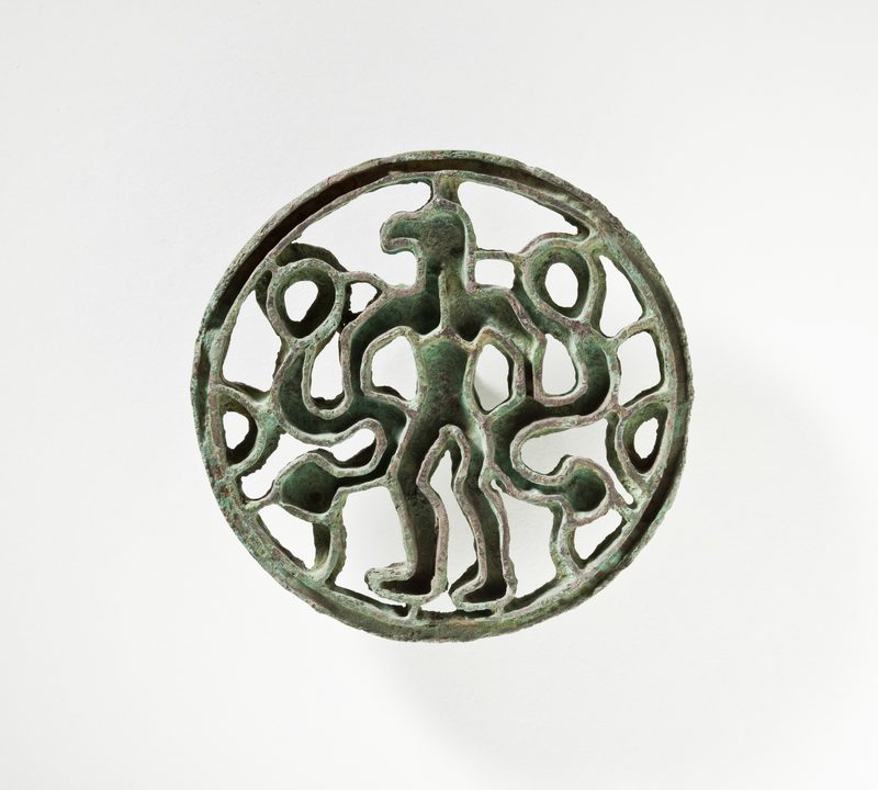 Bird-headed man with snakes; 2000–1500 BC, bronze, from Northern Afghanistan.