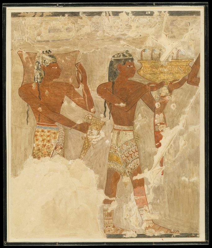 Cretans (kftjw) bringing gifts to Egypt, in the Tomb of Rekhmire, under Pharaoh Thutmosis III (c. 1479-1425 BCE).
