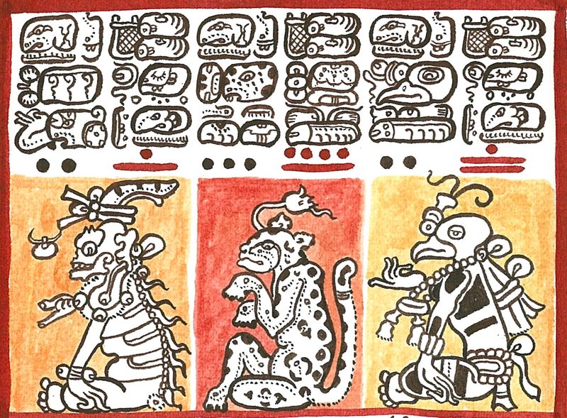 Detail of the Dresden Codex (modern reproduction).