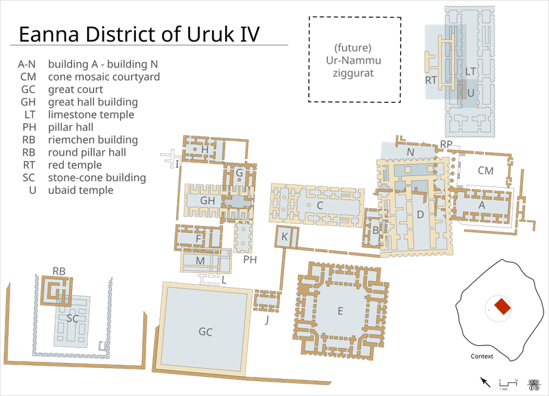 Floor plans of Uruk, Eanna district.