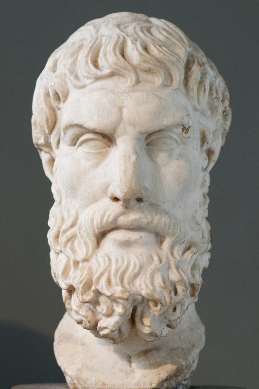 Epicurus, founder of the Epicurean school. Roman copy after a lost Hellenistic original.
