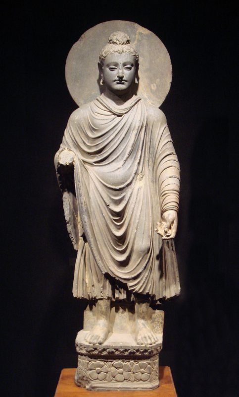 Representation of the Buddha in the Greco-Buddhist art of Gandhara, 1st century CE.