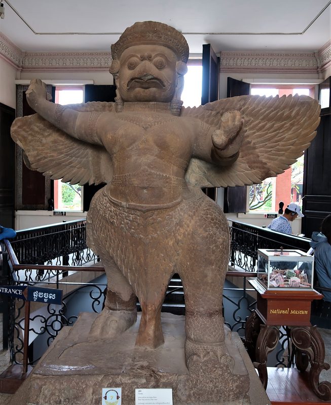 Garuda in Koh Ker style, sandstone, 1st half of 10th century, Khmer, Angkor period.