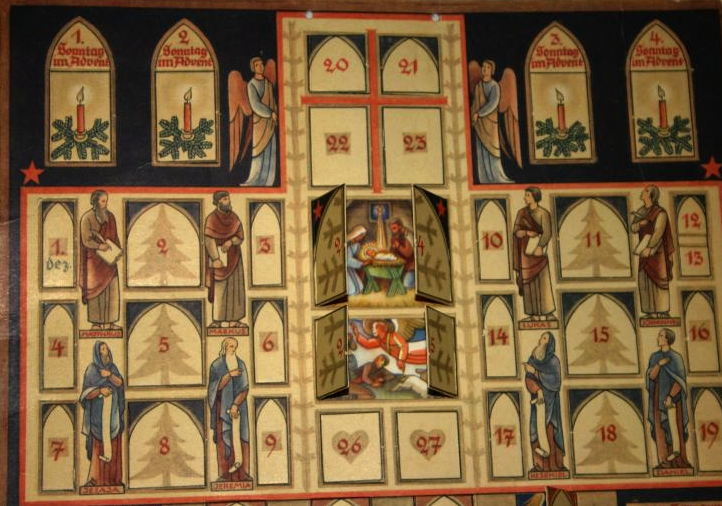 Advent calendar referring to the liturgical year from the first Sunday in Advent to Epiphany.