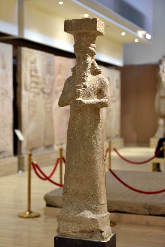 Statue of a god (probably Ea), from Khorsabad, late 8th century BCE.
