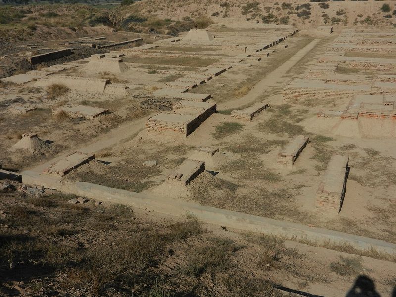 View of Granary and Great Hall in Harappa, an archaeological site in Punjab, Pakistan, part of the Indus Valley Civilization.