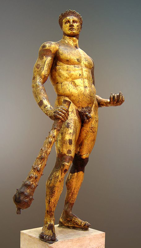 The Cynics adopted Heracles, shown here in this gilded bronze statue from the second century CE, as their patron hero.