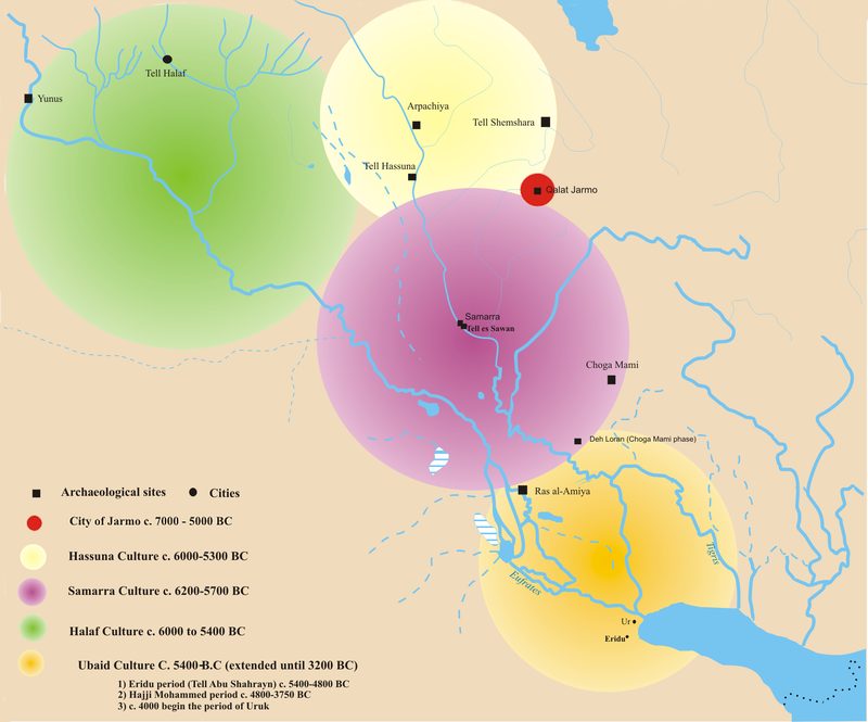 Early civilizations in Mesopotamia.