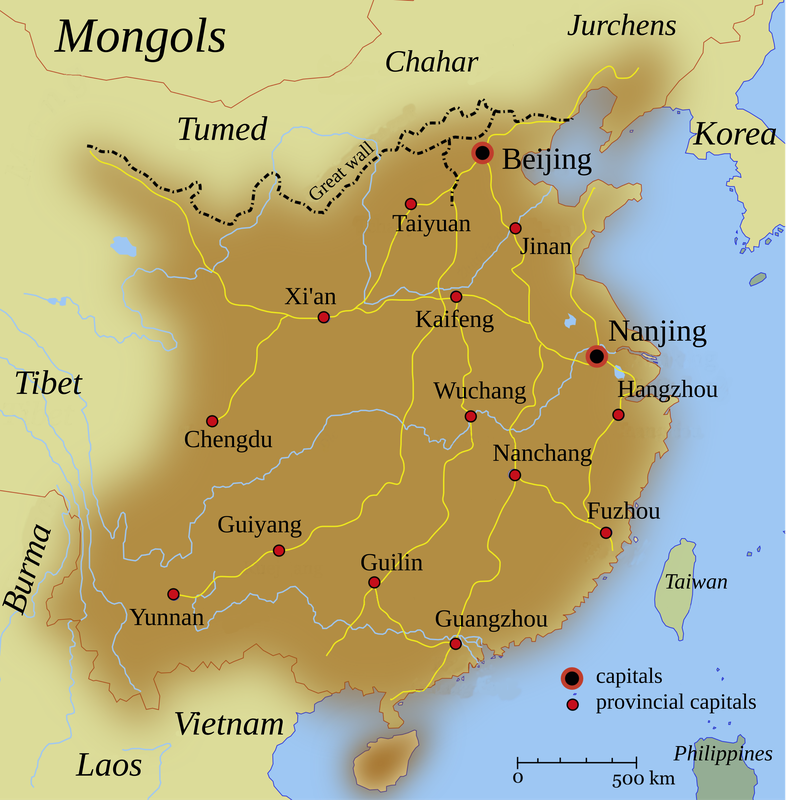 Ming China around 1580.