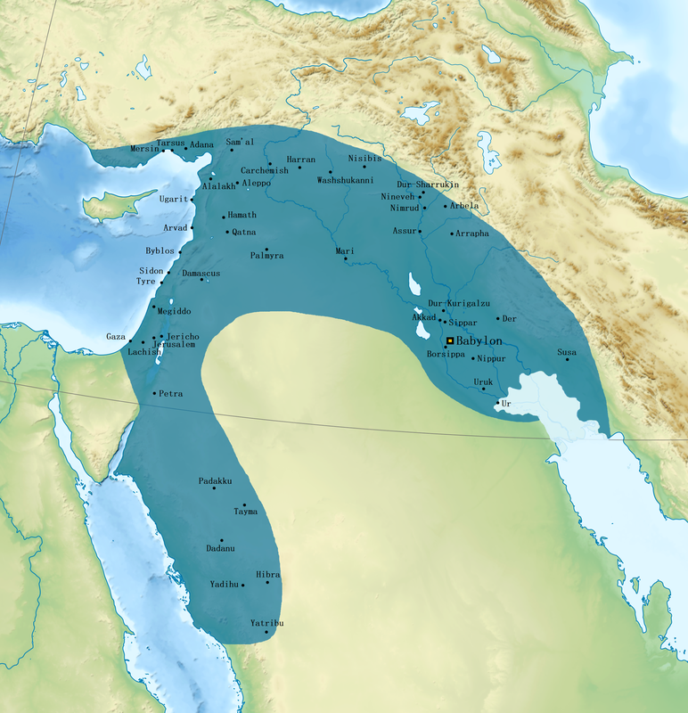 Extend of the Neo-Babylonian Empire (626–539 BCE).