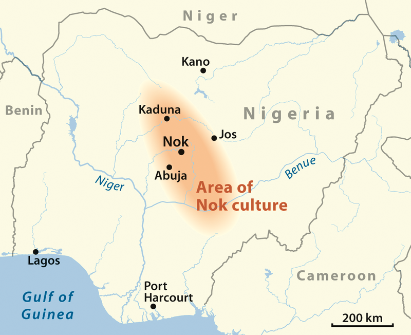 Area of the Nok culture (1000 BCE to 300 CE).