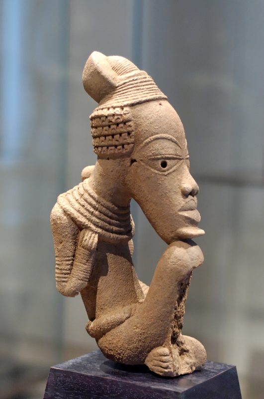 Nok sculpture, terracotta, between 5th c. BCE and 5th c. CE.